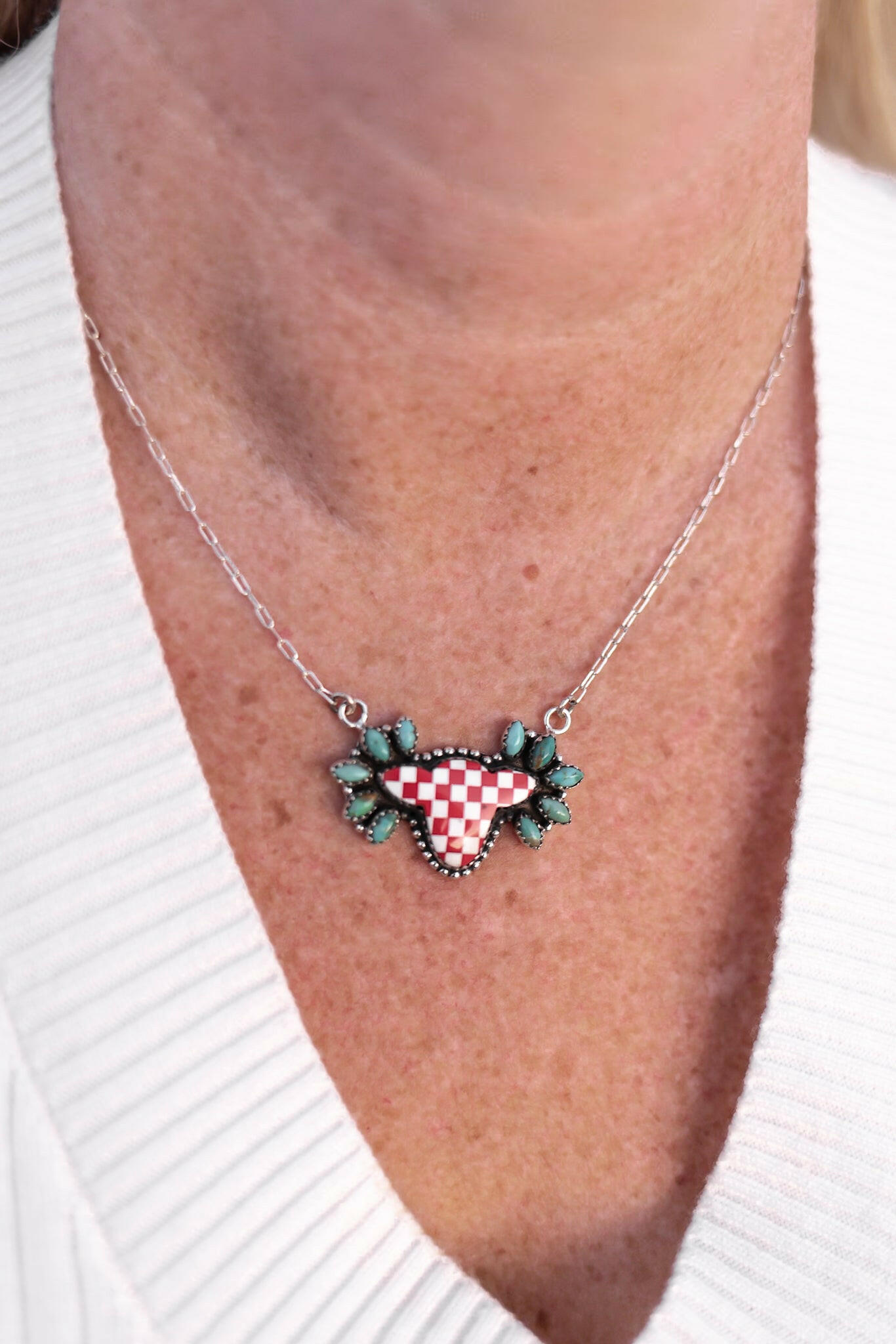 Belle's Bliss Checkered Cluster Necklaces-Necklaces-Krush Kandy, Women's Online Fashion Boutique Located in Phoenix, Arizona (Scottsdale Area)