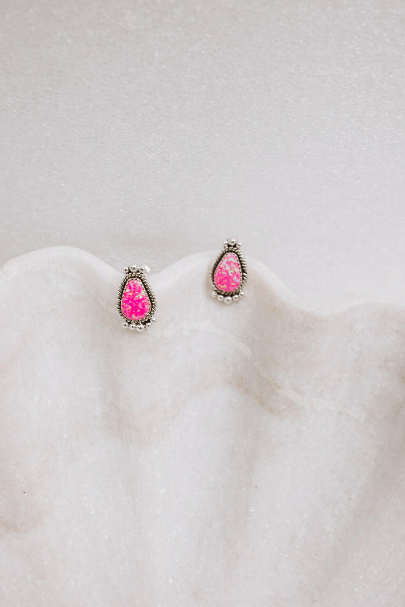 Mini Twisted Rope Single Stone Sterling Silver Studs-Stud Earrings-Krush Kandy, Women's Online Fashion Boutique Located in Phoenix, Arizona (Scottsdale Area)