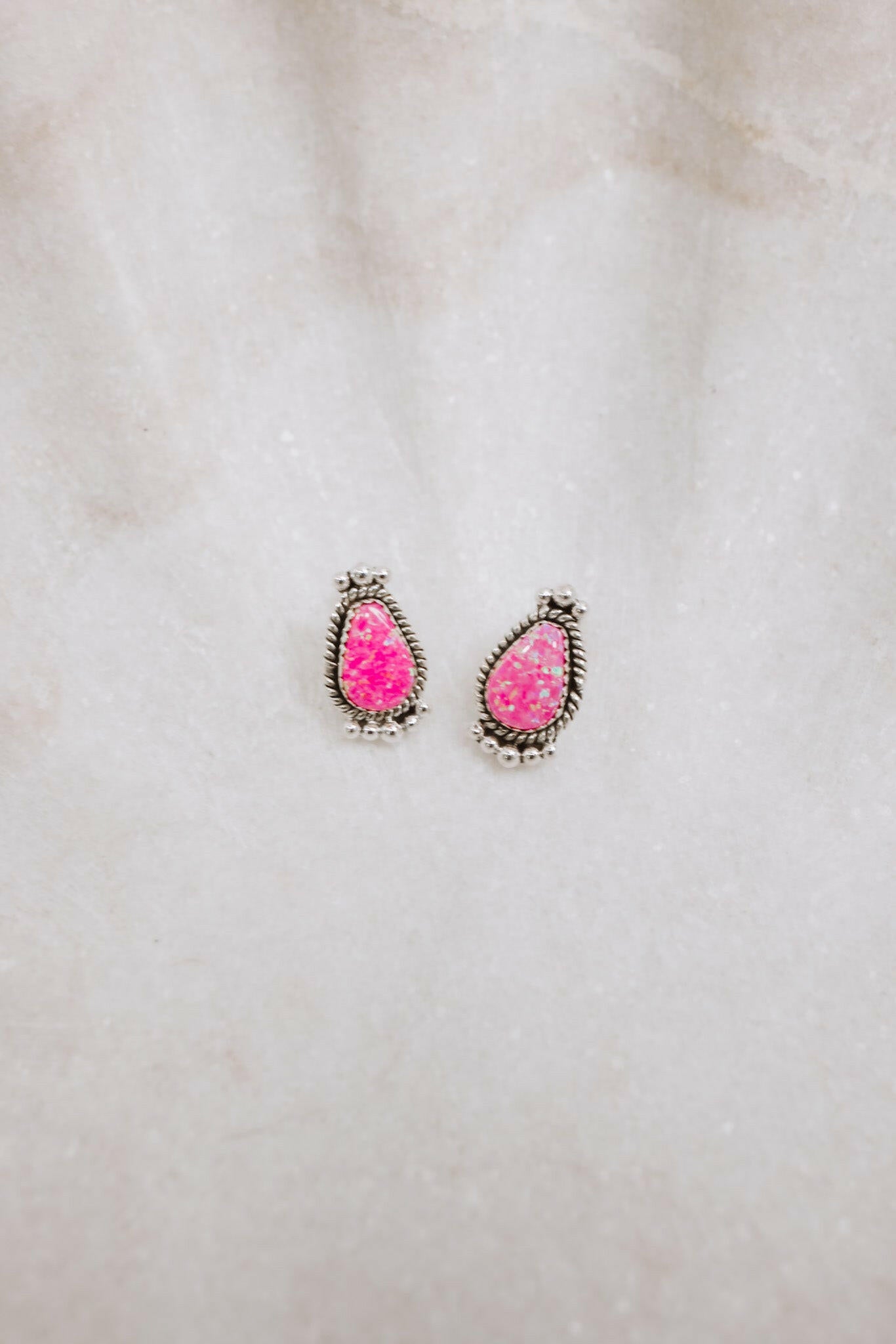 Mini Twisted Rope Single Stone Sterling Silver Studs-Stud Earrings-Krush Kandy, Women's Online Fashion Boutique Located in Phoenix, Arizona (Scottsdale Area)