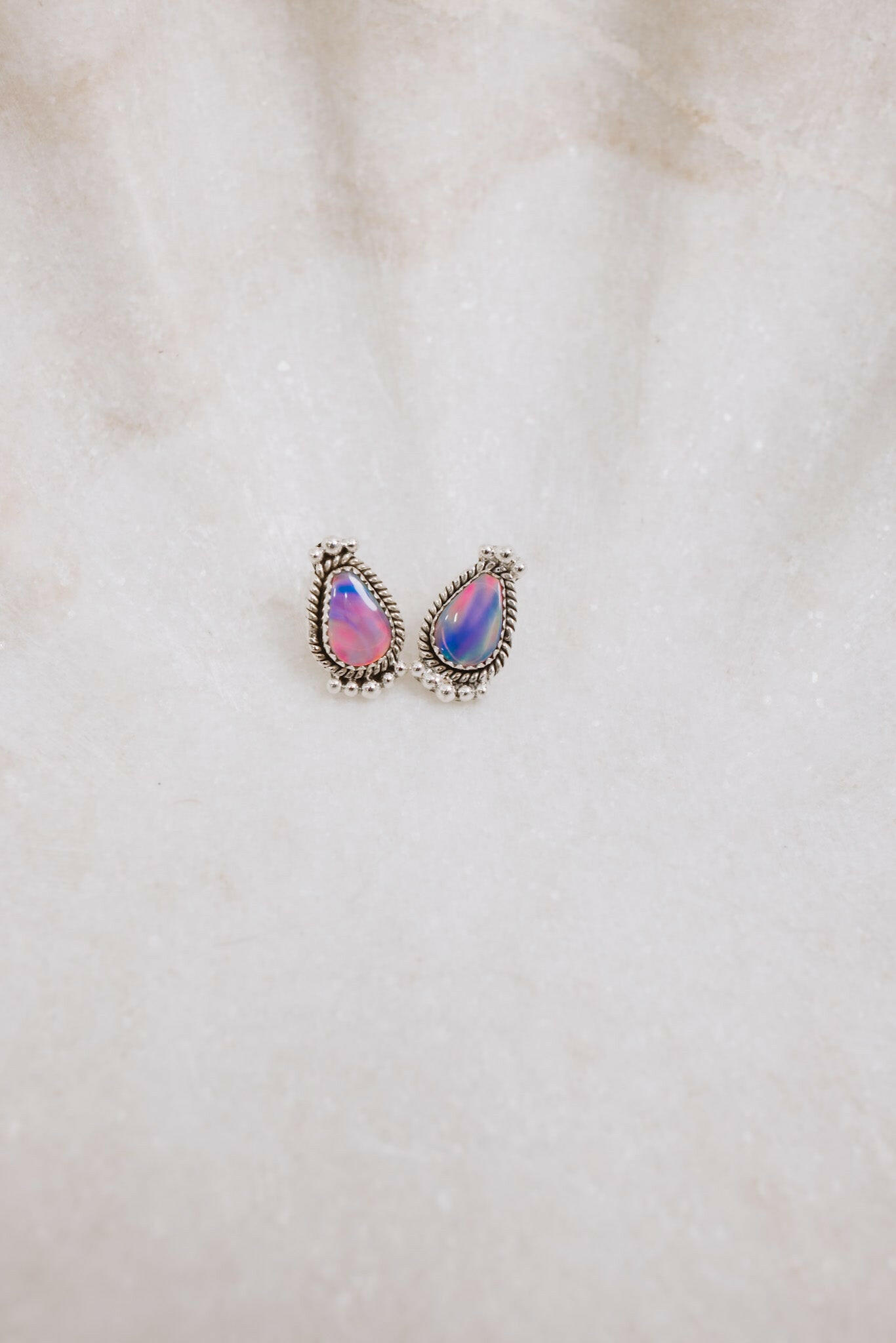 Mini Twisted Rope Single Stone Sterling Silver Studs-Stud Earrings-Krush Kandy, Women's Online Fashion Boutique Located in Phoenix, Arizona (Scottsdale Area)