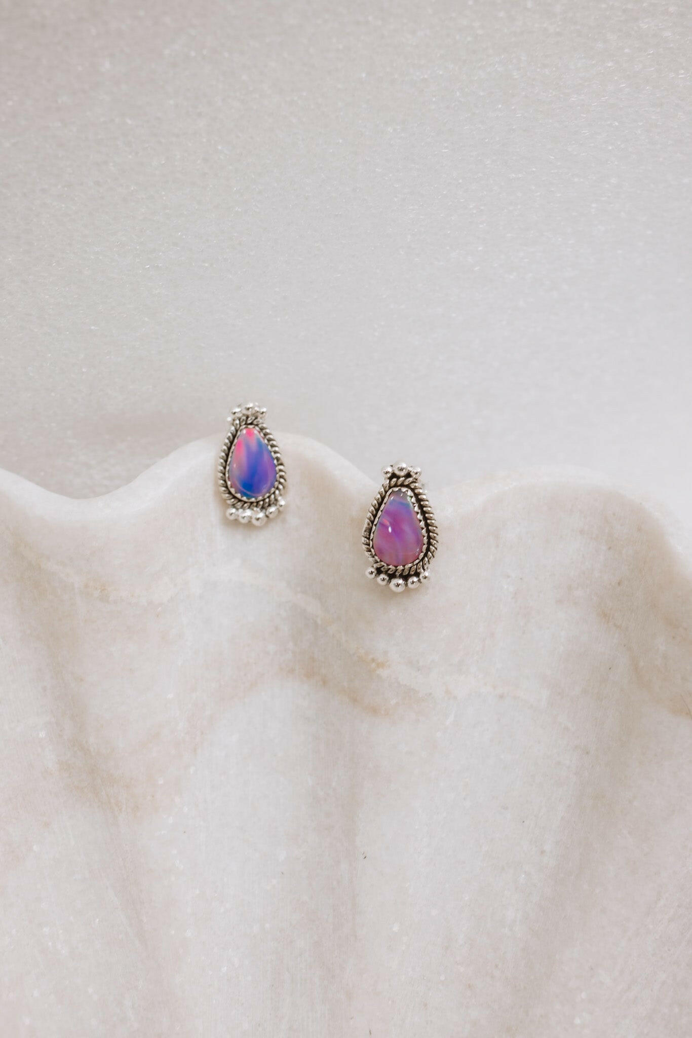 Mini Twisted Rope Single Stone Sterling Silver Studs-Stud Earrings-Krush Kandy, Women's Online Fashion Boutique Located in Phoenix, Arizona (Scottsdale Area)