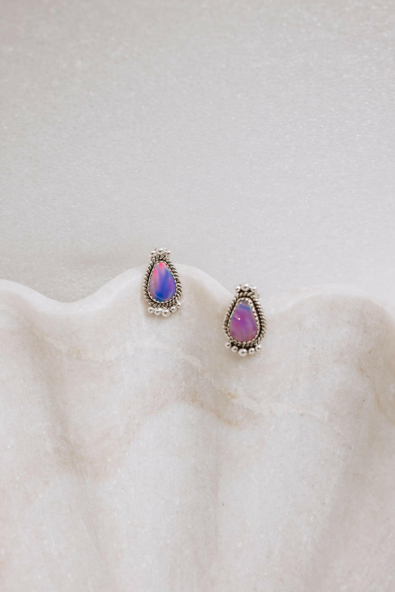 Mini Twisted Rope Single Stone Sterling Silver Studs-Stud Earrings-Krush Kandy, Women's Online Fashion Boutique Located in Phoenix, Arizona (Scottsdale Area)