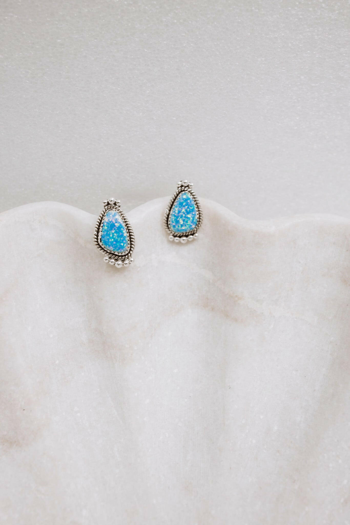 Mini Twisted Rope Single Stone Sterling Silver Studs-Stud Earrings-Krush Kandy, Women's Online Fashion Boutique Located in Phoenix, Arizona (Scottsdale Area)