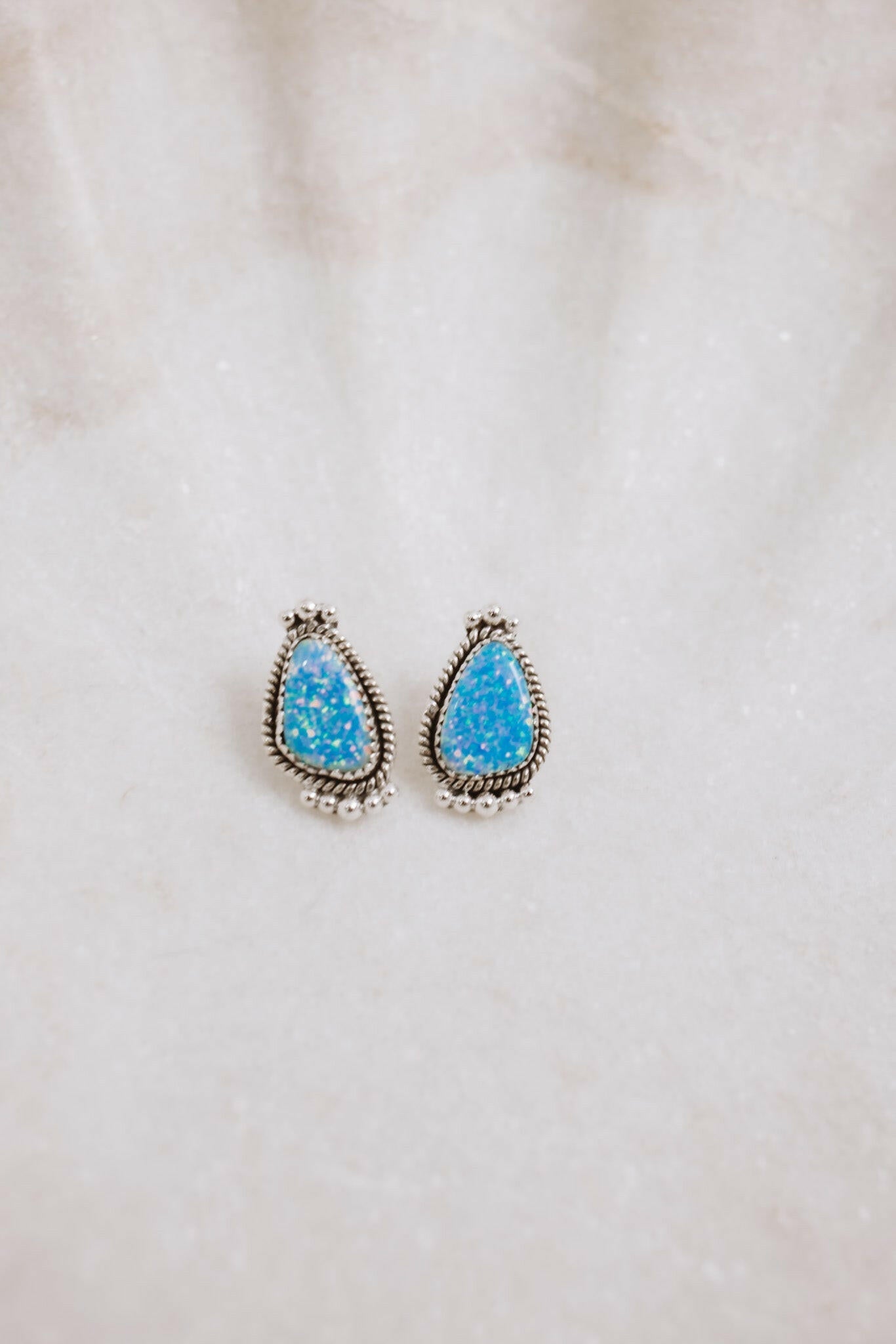 Mini Twisted Rope Single Stone Sterling Silver Studs-Stud Earrings-Krush Kandy, Women's Online Fashion Boutique Located in Phoenix, Arizona (Scottsdale Area)