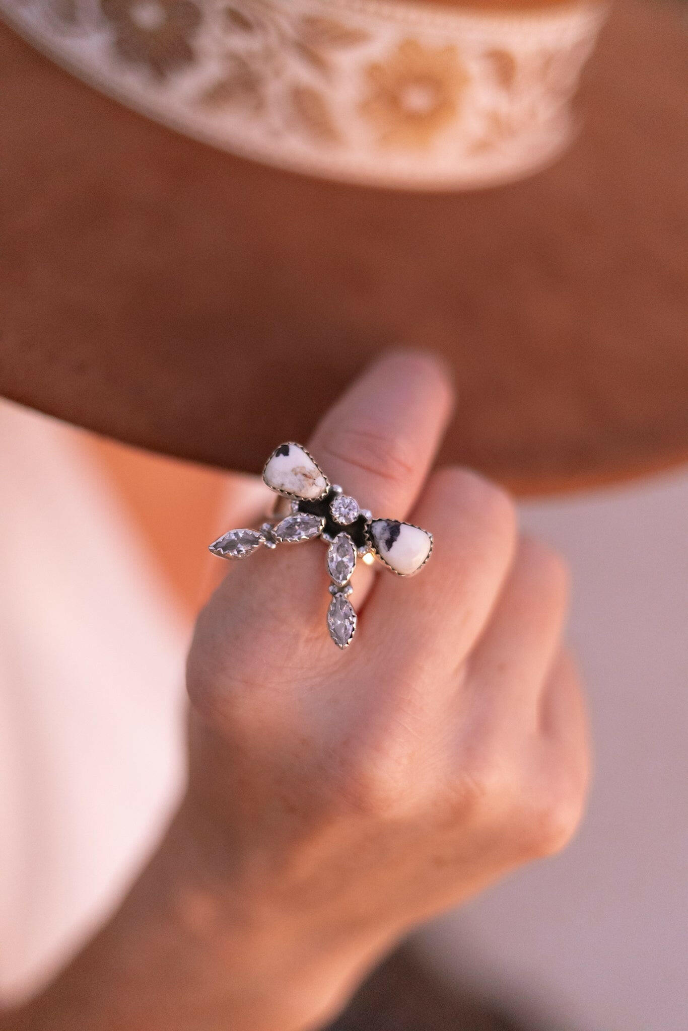 Bow & Crystal Stone Ring-Rings-Krush Kandy, Women's Online Fashion Boutique Located in Phoenix, Arizona (Scottsdale Area)