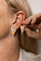 Orange Aurora Kandy Stud Bolt Earrings-Earrings-Krush Kandy, Women's Online Fashion Boutique Located in Phoenix, Arizona (Scottsdale Area)