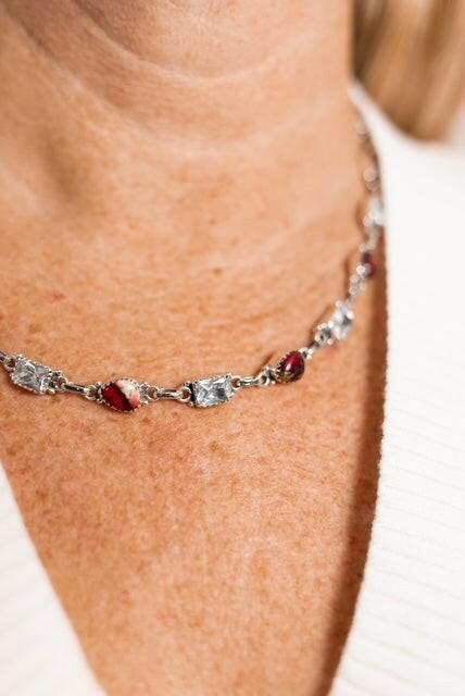 Darling Dahlias and Crystals Statement Necklace-Necklaces-Krush Kandy, Women's Online Fashion Boutique Located in Phoenix, Arizona (Scottsdale Area)