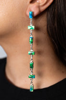 Dancing Bar Peacock Dahlia Earrings-Earrings-Krush Kandy, Women's Online Fashion Boutique Located in Phoenix, Arizona (Scottsdale Area)