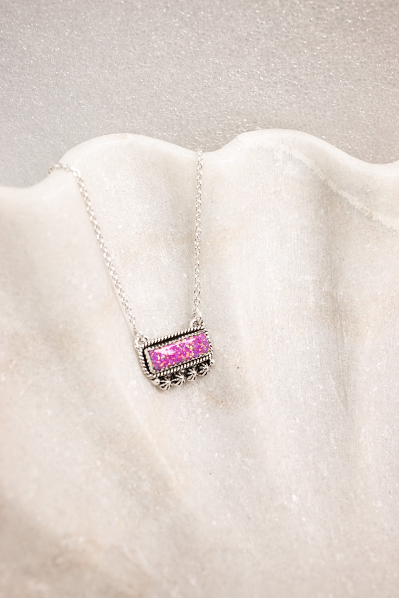 Square Dance Sterling Silver Bar Necklace-Squash Blossom Necklaces-Krush Kandy, Women's Online Fashion Boutique Located in Phoenix, Arizona (Scottsdale Area)