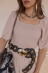 Organic Oval Disc Link Boho Belt
