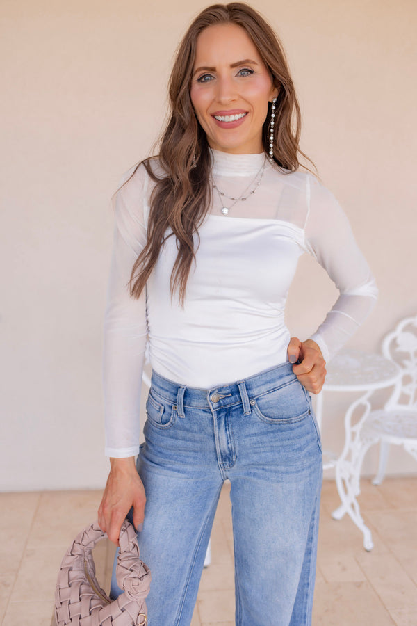 Elevated Long Sleeve Mesh Top
