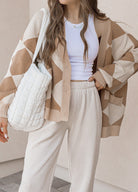 LUXE Diamond Checkered Oversized Cardigan-Sweaters-Krush Kandy, Women's Online Fashion Boutique Located in Phoenix, Arizona (Scottsdale Area)