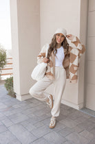 LUXE Diamond Checkered Oversized Cardigan-Sweaters-Krush Kandy, Women's Online Fashion Boutique Located in Phoenix, Arizona (Scottsdale Area)