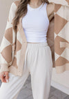 LUXE Diamond Checkered Oversized Cardigan-Sweaters-Krush Kandy, Women's Online Fashion Boutique Located in Phoenix, Arizona (Scottsdale Area)