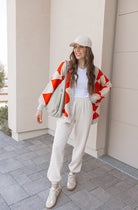 LUXE Diamond Checkered Oversized Cardigan-Sweaters-Krush Kandy, Women's Online Fashion Boutique Located in Phoenix, Arizona (Scottsdale Area)