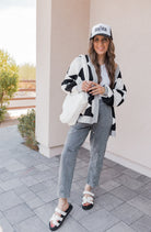 LUXE Diamond Checkered Oversized Cardigan-Sweaters-Krush Kandy, Women's Online Fashion Boutique Located in Phoenix, Arizona (Scottsdale Area)