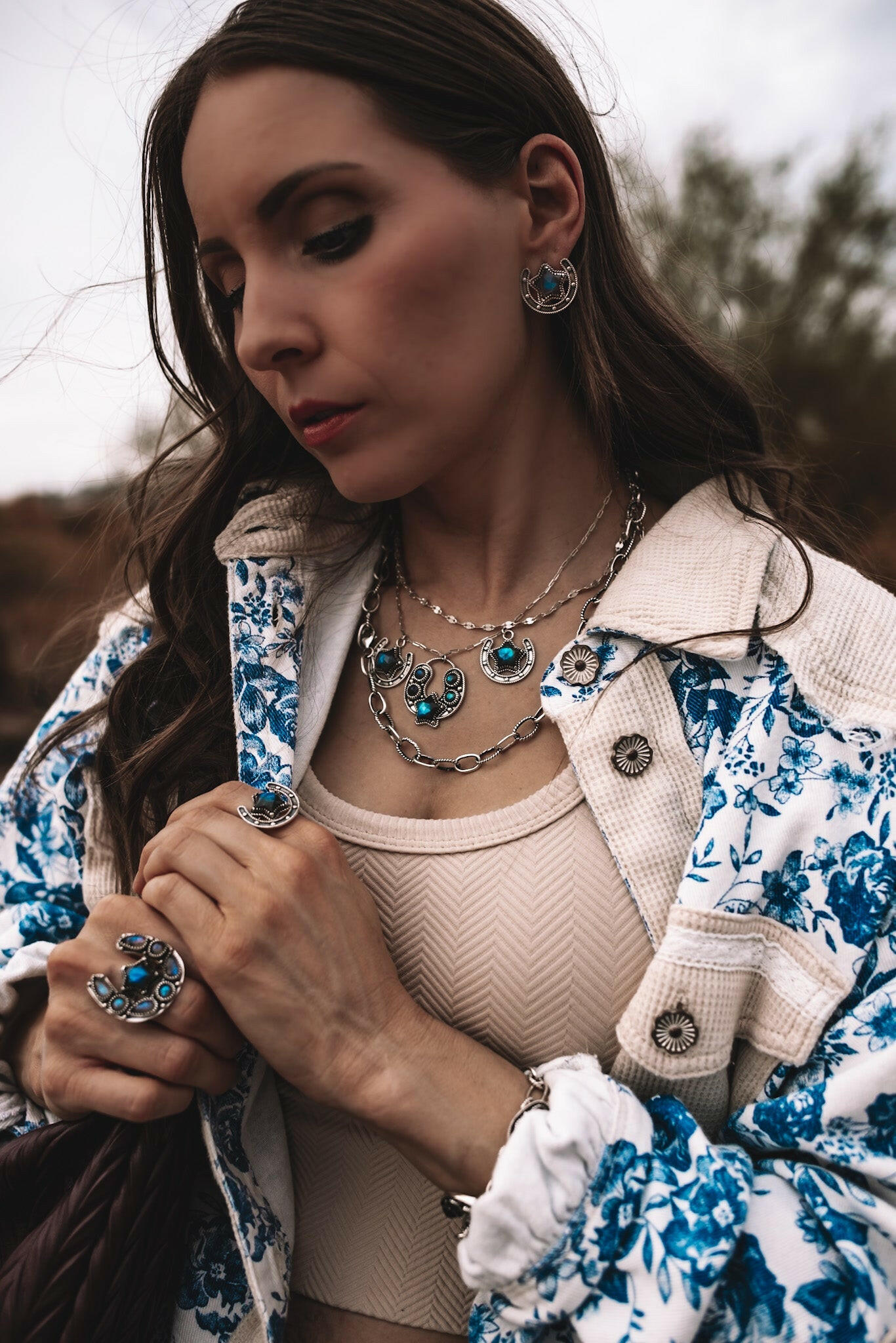 Horseshoe & Star Stone Cluster Ring-Cluster Rings-Krush Kandy, Women's Online Fashion Boutique Located in Phoenix, Arizona (Scottsdale Area)