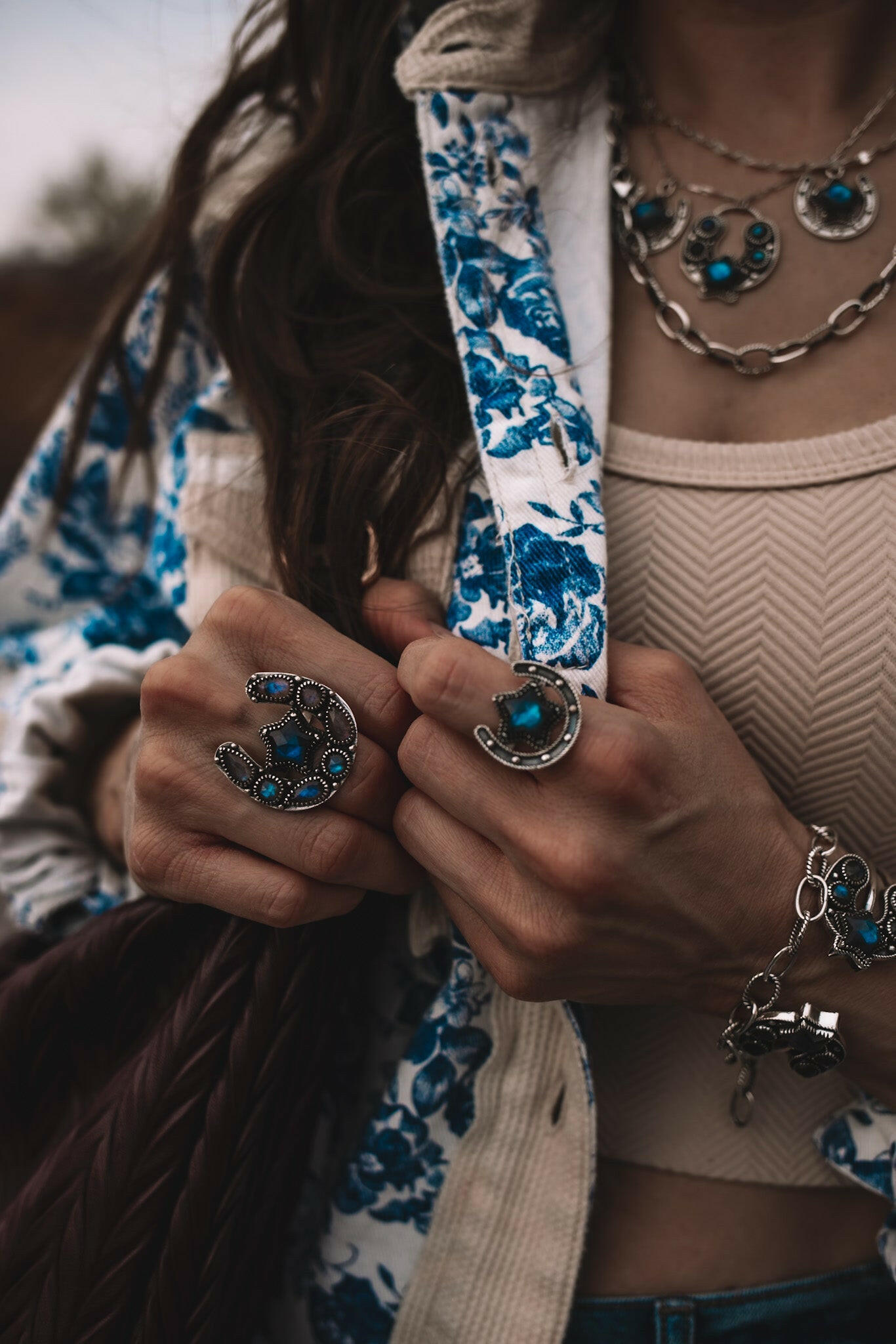 Horseshoe & Star Stone Cluster Ring-Cluster Rings-Krush Kandy, Women's Online Fashion Boutique Located in Phoenix, Arizona (Scottsdale Area)