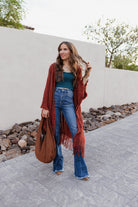 Open Bohemian Ruana Cardigan-Cardigans-Krush Kandy, Women's Online Fashion Boutique Located in Phoenix, Arizona (Scottsdale Area)