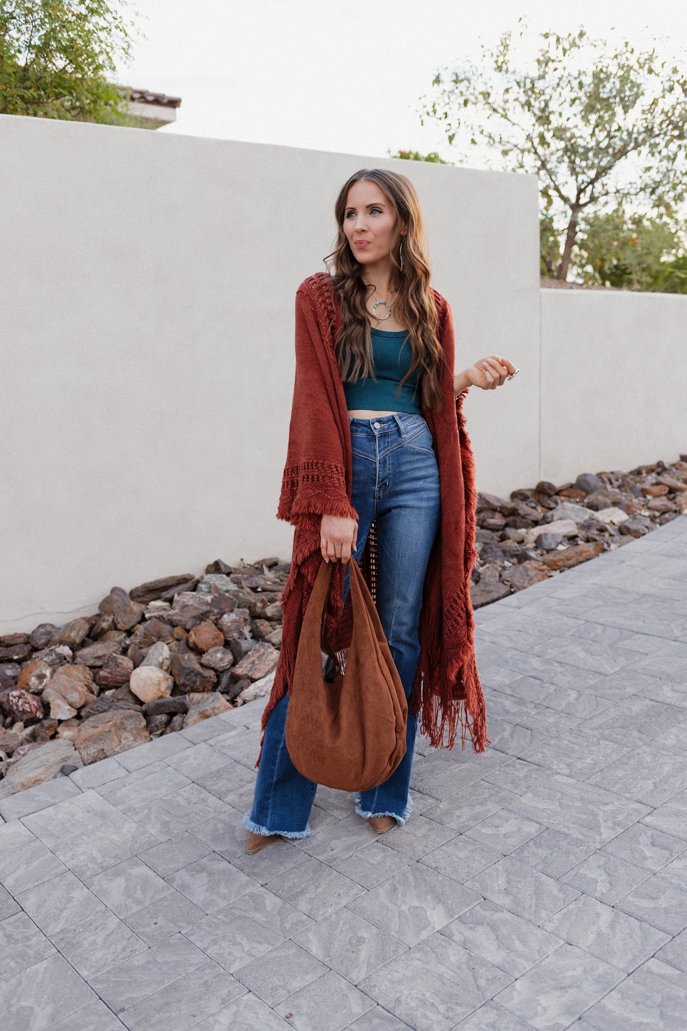 Open Bohemian Ruana-Cardigans-Krush Kandy, Women's Online Fashion Boutique Located in Phoenix, Arizona (Scottsdale Area)