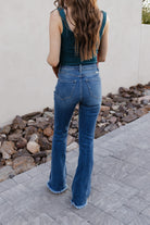 Jordan Kancan High Rise Raw Hem Flare Jeans-flare-Krush Kandy, Women's Online Fashion Boutique Located in Phoenix, Arizona (Scottsdale Area)