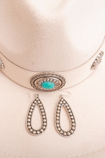 Sterling Silver Teardrop Studded Earring-Stud Earrings-Krush Kandy, Women's Online Fashion Boutique Located in Phoenix, Arizona (Scottsdale Area)