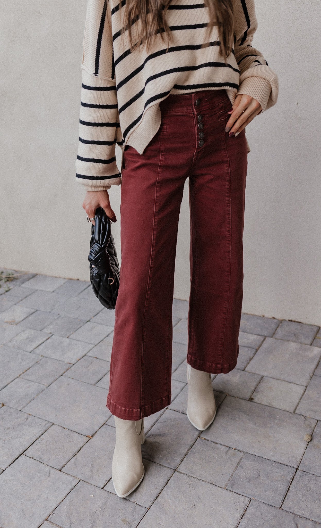 Burnt Brick Red Wide Leg Denim Jeans-Jeans-Krush Kandy, Women's Online Fashion Boutique Located in Phoenix, Arizona (Scottsdale Area)