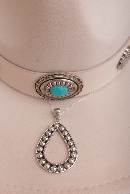 Just A Drop Studded Teardrop Necklace-Chain Necklaces-Krush Kandy, Women's Online Fashion Boutique Located in Phoenix, Arizona (Scottsdale Area)