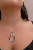 Just A Drop Studded Teardrop Necklace-Chain Necklaces-Krush Kandy, Women's Online Fashion Boutique Located in Phoenix, Arizona (Scottsdale Area)