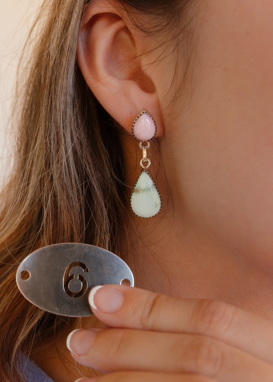 Paloma & Pink Conch Slab Drop Earrings-Earrings-Krush Kandy, Women's Online Fashion Boutique Located in Phoenix, Arizona (Scottsdale Area)