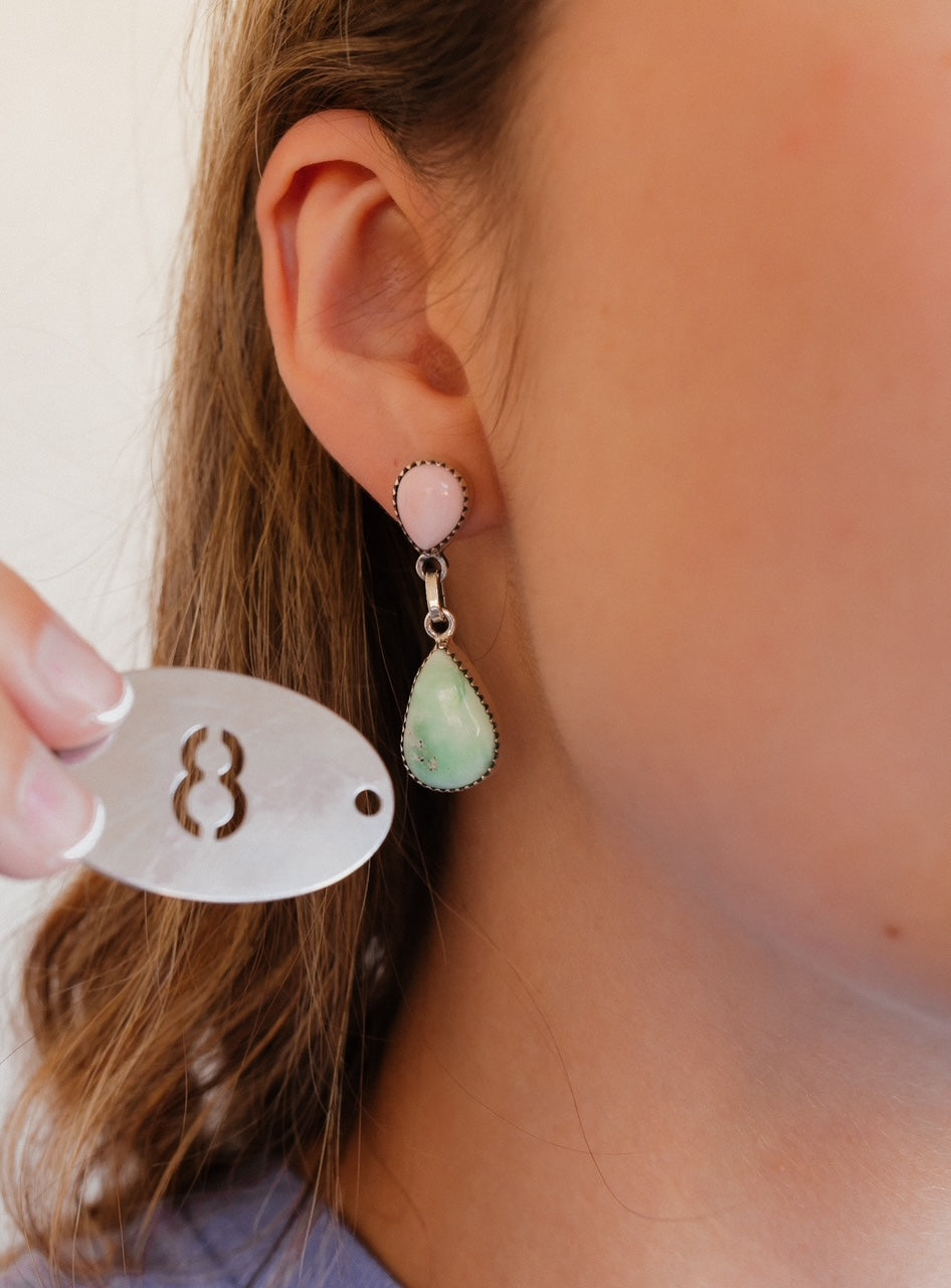 Paloma & Pink Conch Slab Drop Earrings-Earrings-Krush Kandy, Women's Online Fashion Boutique Located in Phoenix, Arizona (Scottsdale Area)