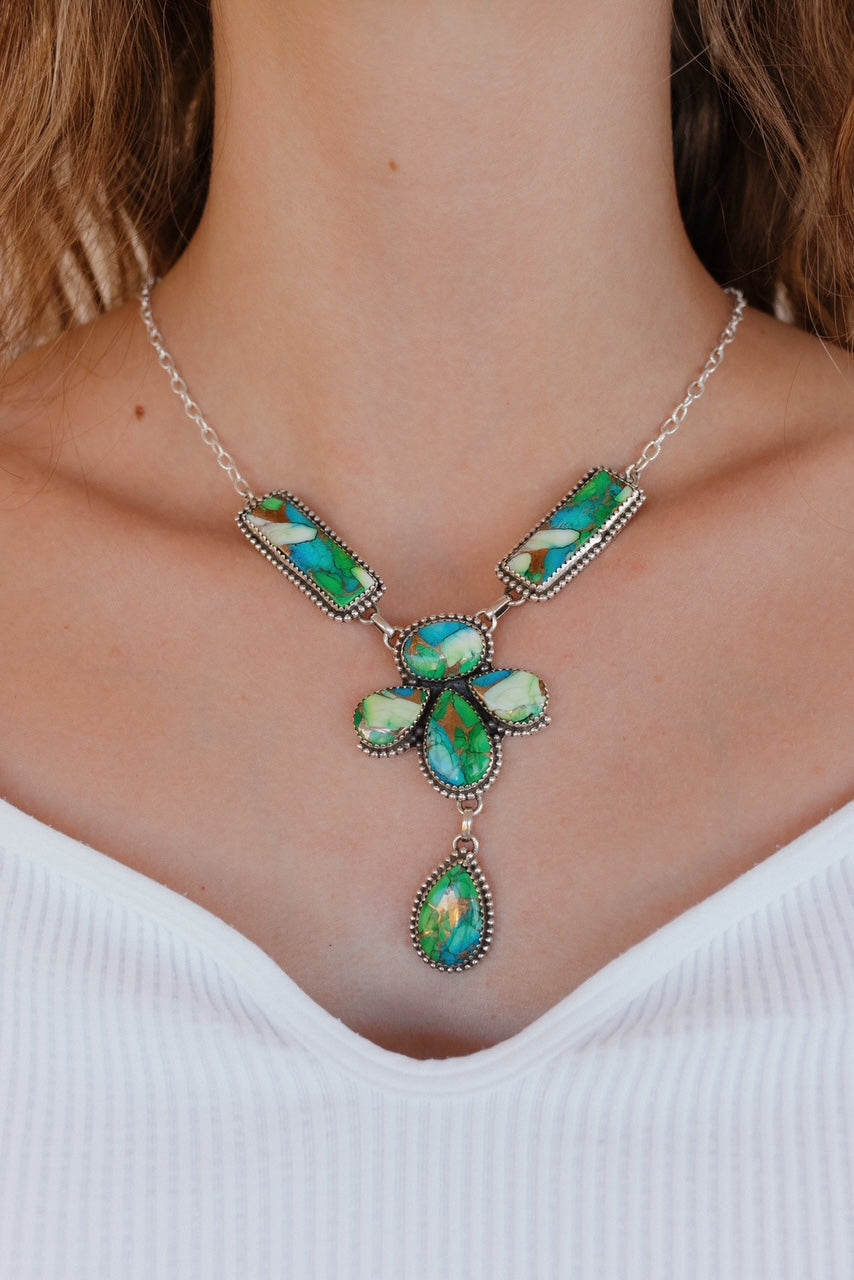 Iconic Peacock Dahlia Necklaces-Necklaces-Krush Kandy, Women's Online Fashion Boutique Located in Phoenix, Arizona (Scottsdale Area)
