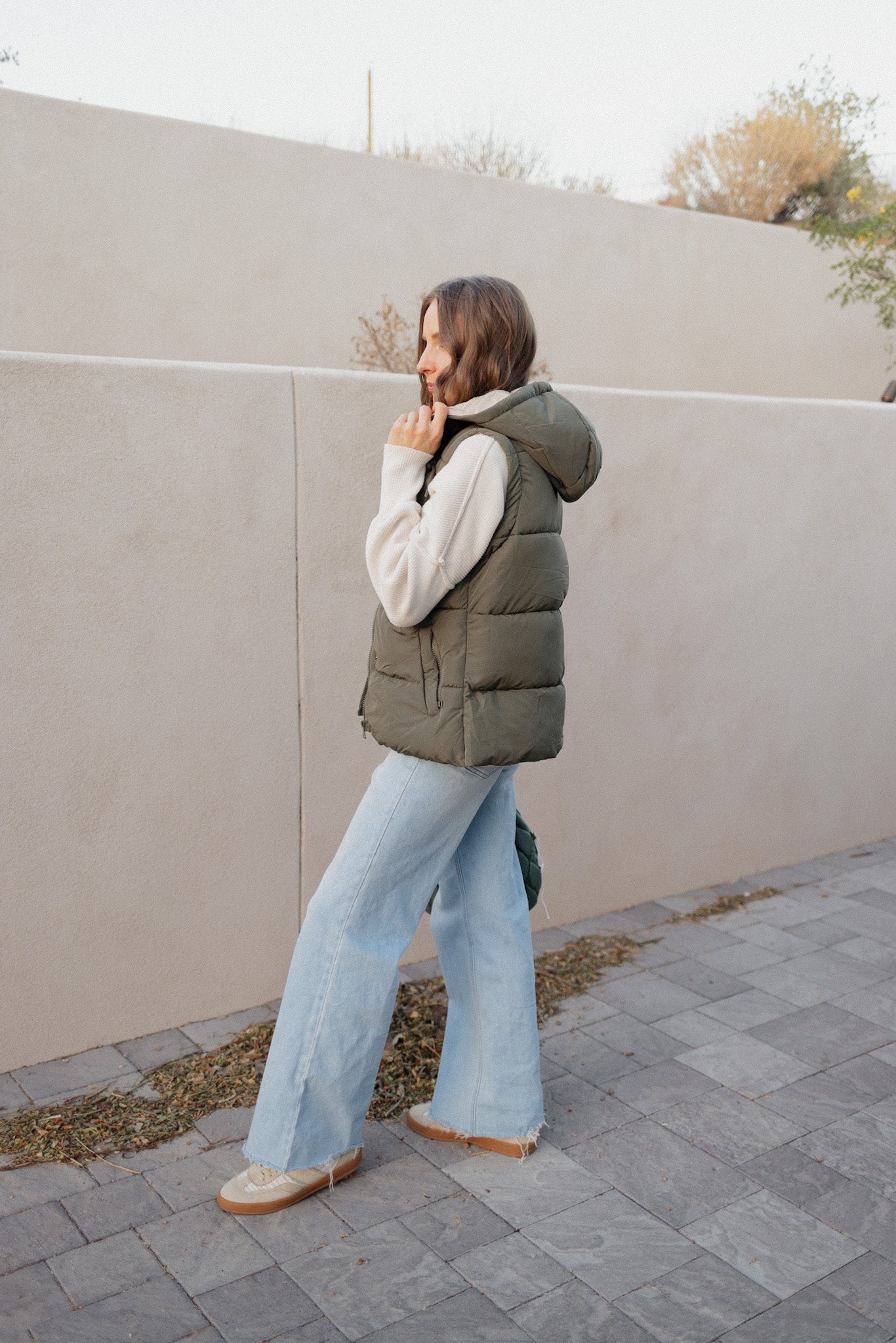 Olive You Hooded Puffer Vest-Vests-Krush Kandy, Women's Online Fashion Boutique Located in Phoenix, Arizona (Scottsdale Area)