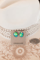 Peacock Dahlia Slab Stud Earrings-Earrings-Krush Kandy, Women's Online Fashion Boutique Located in Phoenix, Arizona (Scottsdale Area)