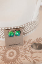 Peacock Dahlia Slab Stud Earrings-Earrings-Krush Kandy, Women's Online Fashion Boutique Located in Phoenix, Arizona (Scottsdale Area)