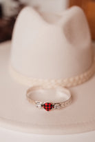 Red Checkered Teardrop & White CZ Cuff-Bracelets-Krush Kandy, Women's Online Fashion Boutique Located in Phoenix, Arizona (Scottsdale Area)