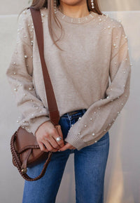 Pearly Chic Luxe Viscose Pearl Sweater