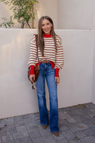 Krushed It Luxe Contrasting Striped Sweater-Sweaters-Krush Kandy, Women's Online Fashion Boutique Located in Phoenix, Arizona (Scottsdale Area)