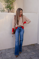 Krushed It Luxe Contrasting Striped Sweater-Sweaters-Krush Kandy, Women's Online Fashion Boutique Located in Phoenix, Arizona (Scottsdale Area)