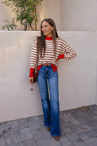 Krushed It Luxe Contrasting Striped Sweater-Sweaters-Krush Kandy, Women's Online Fashion Boutique Located in Phoenix, Arizona (Scottsdale Area)