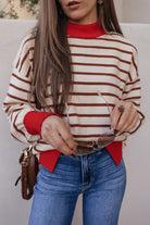 Krushed It Luxe Contrasting Striped Sweater-Sweaters-Krush Kandy, Women's Online Fashion Boutique Located in Phoenix, Arizona (Scottsdale Area)