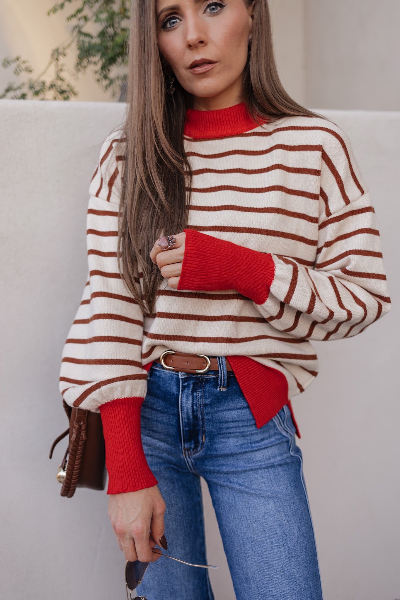 Krushed It Luxe Contrasting Striped Sweater-Sweaters-Krush Kandy, Women's Online Fashion Boutique Located in Phoenix, Arizona (Scottsdale Area)