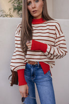 Krushed It Luxe Contrasting Striped Sweater-Sweaters-Krush Kandy, Women's Online Fashion Boutique Located in Phoenix, Arizona (Scottsdale Area)