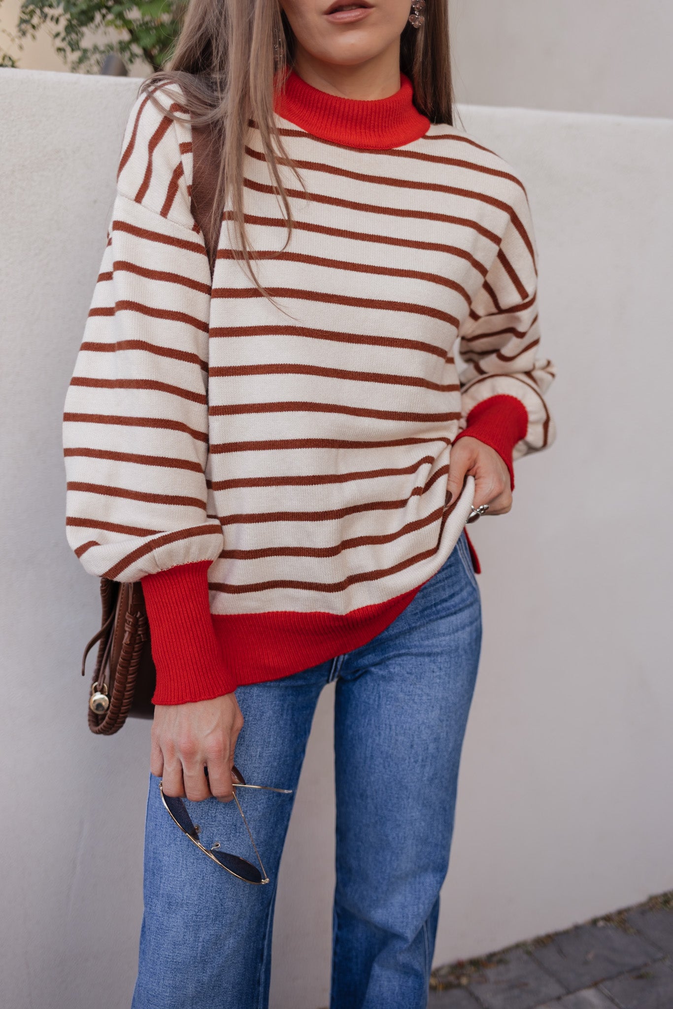 Krushed It Luxe Contrasting Striped Sweater-Sweaters-Krush Kandy, Women's Online Fashion Boutique Located in Phoenix, Arizona (Scottsdale Area)