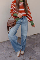 Krushed It Luxe Contrasting Striped Sweater-Sweaters-Krush Kandy, Women's Online Fashion Boutique Located in Phoenix, Arizona (Scottsdale Area)