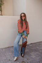 Krushed It Luxe Contrasting Striped Sweater-Sweaters-Krush Kandy, Women's Online Fashion Boutique Located in Phoenix, Arizona (Scottsdale Area)