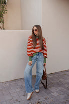 Krushed It Luxe Contrasting Striped Sweater-Sweaters-Krush Kandy, Women's Online Fashion Boutique Located in Phoenix, Arizona (Scottsdale Area)