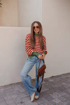 Krushed It Luxe Contrasting Striped Sweater-Sweaters-Krush Kandy, Women's Online Fashion Boutique Located in Phoenix, Arizona (Scottsdale Area)