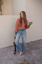 Krushed It Luxe Contrasting Striped Sweater-Sweaters-Krush Kandy, Women's Online Fashion Boutique Located in Phoenix, Arizona (Scottsdale Area)