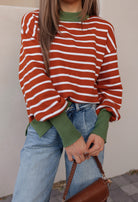 Krushed It Luxe Contrasting Striped Sweater-Sweaters-Krush Kandy, Women's Online Fashion Boutique Located in Phoenix, Arizona (Scottsdale Area)